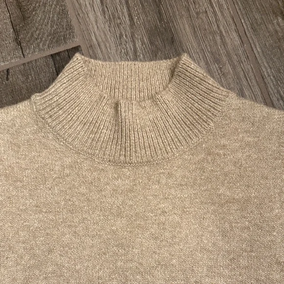 Elegant Tan Turtleneck Sweater Vest - Picture 3 of 5